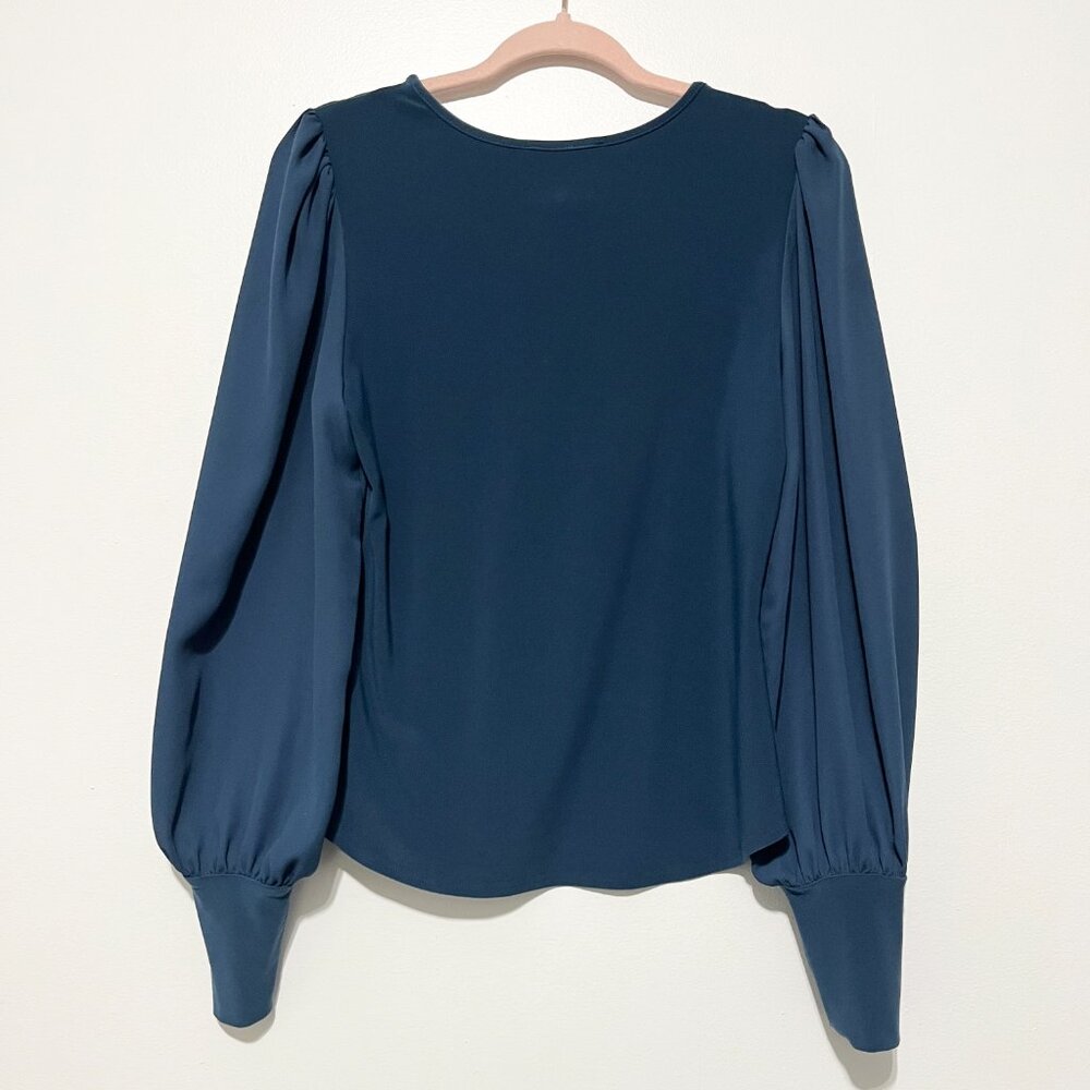 Joseph Ribkoff Womens Balloon Sleeve Top 8 Blue Professional Clean Girl Office - Picture 2 of 4